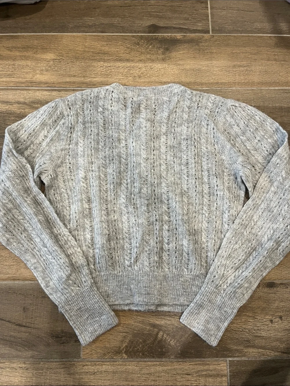 NEW Madewell Pointelle-Stitch Cardigan in Alpaca Blend Size Medium - Picture 7 of 8
